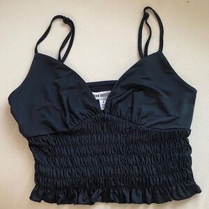 Urban Outfitters Black Ruched Camisole